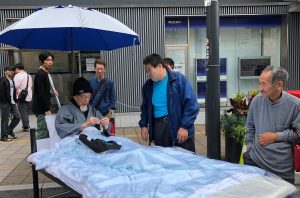 bed art project in japanese street