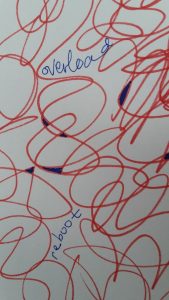 red lines on a page and words