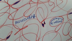 red lines on a page and words