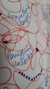 red lines on a page and words