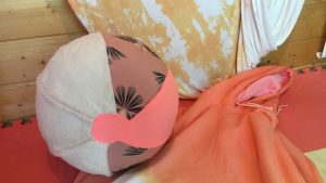 artistic ball and fabrics close up