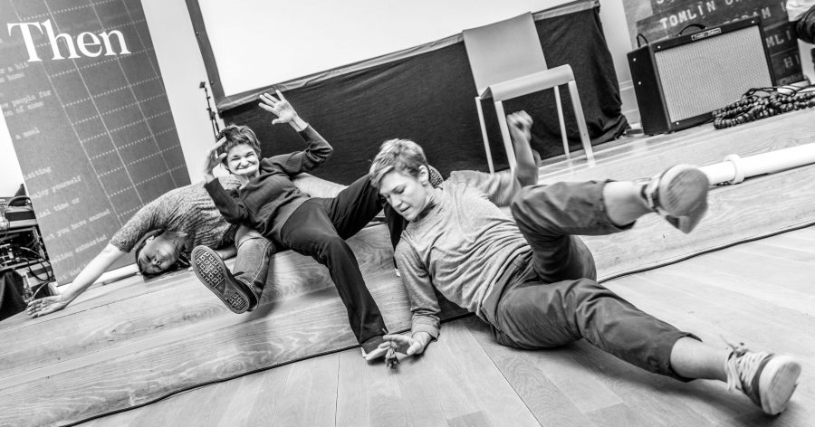 two people animated on the floor