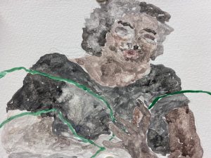 Sketch of a care home resident