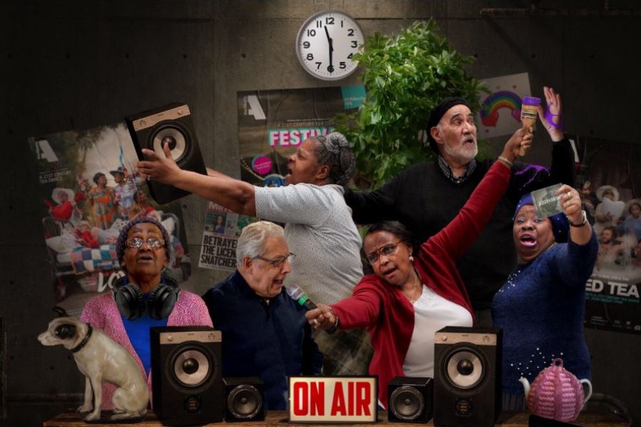 older people celebrating