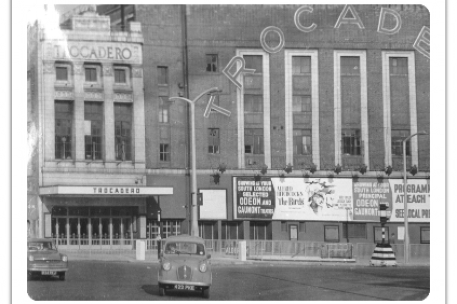 old photo showing the Trocadero when it was still on the old kent road